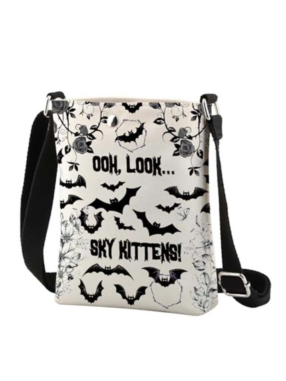 Bat Crossbody Bag Bat Lover Gift Oh Look Sky Kittens Funny Halloween Party Gift